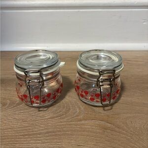 IKEA Mushroom Clamp Jars - Set of 2 - IKEA Korken Toadstool Jar Lot